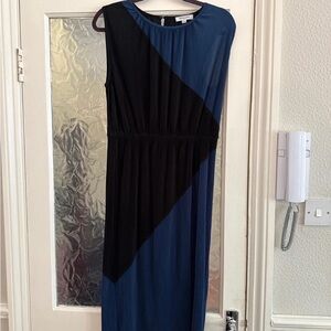 Chic Blue and Black Maxi Dress